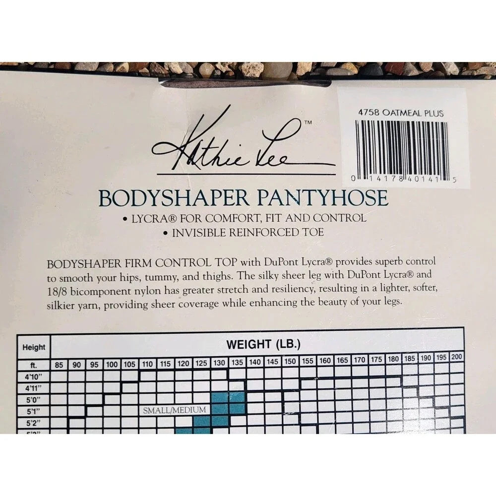 Kathie Lee BodyShaper Pantyhose Silky Sheer Plus Natural Control Top NOS Vintage